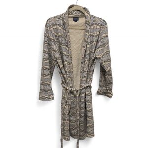 Pendleton Gray Blue Boho Southwestern Print Robe Size XL